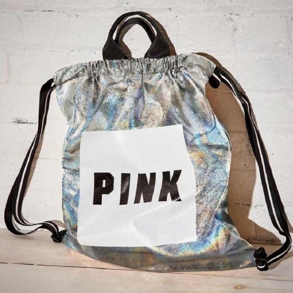 victoria secret pink iridescent backpack